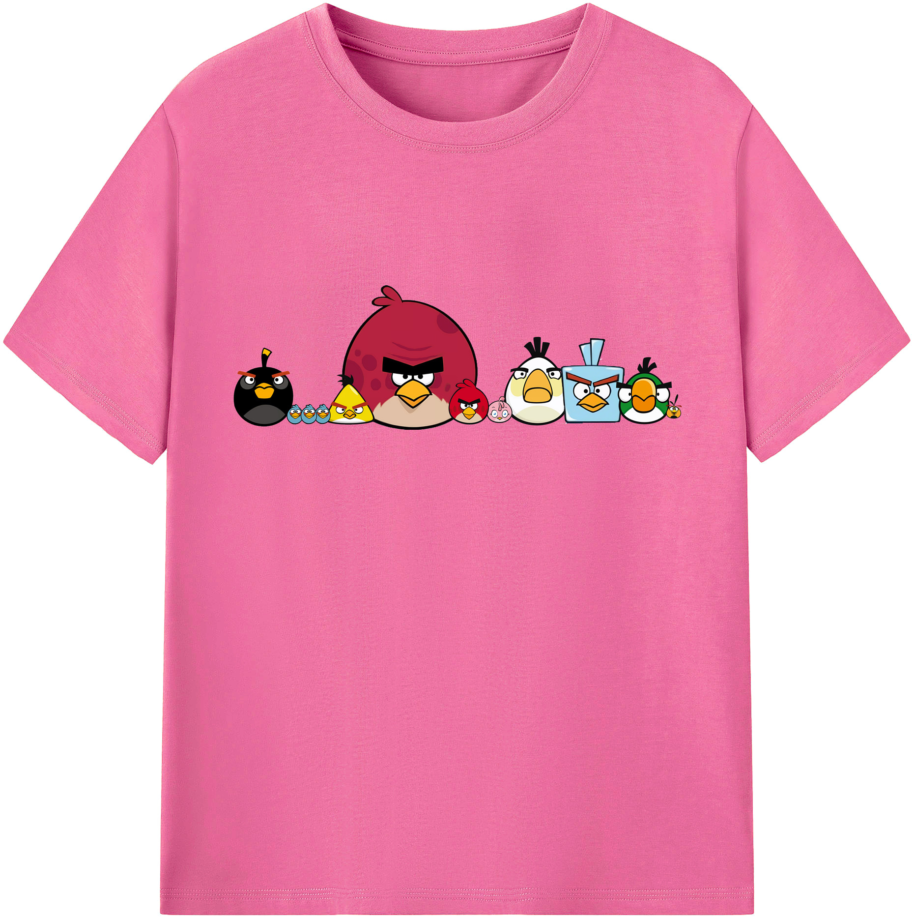 （画像用） Angry Birds アングリーバード レディースカジュアルプリントTシャツ（綿100％）